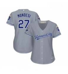 Womens Kansas City Royals 27 Adalberto Mondesi Replica Grey Road Cool Base Baseball Jersey Womens Kansas City Royals 27 Adalberto Mondesi Replica Grey Road Cool Base Baseball Jersey