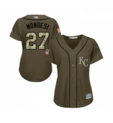 Womens Kansas City Royals 27 Raul Mondesi Authentic Green Salute to Service Baseball Jersey Womens Kansas City Royals 27 Raul Mondesi Authentic Green Salute to Service Baseball Jersey