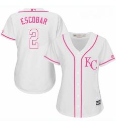 Womens Majestic Kansas City Royals 2 Alcides Escobar Replica White Fashion Cool Base MLB Jersey Womens Majestic Kansas City Royals 2 Alcides Escobar Replica White Fashion Cool Base MLB Jersey