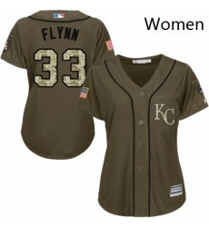 Womens Majestic Kansas City Royals 33 Brian Flynn Authentic Green Salute to Service MLB Jersey Womens Majestic Kansas City Royals 33 Brian Flynn Authentic Green Salute to Service MLB Jersey