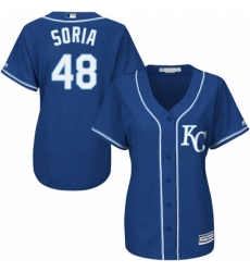 Womens Majestic Kansas City Royals 48 Joakim Soria Authentic Blue Alternate 2 Cool Base MLB Jersey Womens Majestic Kansas City Royals 48 Joakim Soria Authentic Blue Alternate 2 Cool Base MLB Jersey