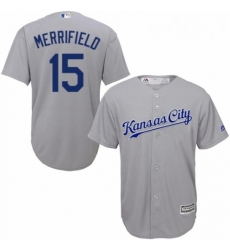Youth Majestic Kansas City Royals 15 Whit Merrifield Replica Grey Road Cool Base MLB Jersey Youth Majestic Kansas City Royals 15 Whit Merrifield Replica Grey Road Cool Base MLB Jersey
