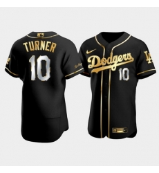 Men Los Angeles Dodgers 10 Justin Turner Black Gold Flex Base Stitched Baseball Jerse Men Los Angeles Dodgers 10 Justin Turner Black Gold Flex Base Stitched Baseball Jerse