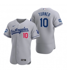 Men Los Angeles Dodgers 10 Justin Turner Gray 2020 World Series Champions Road Flex Base Jersey Men Los Angeles Dodgers 10 Justin Turner Gray 2020 World Series Champions Road Flex Base Jersey