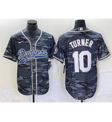 Men Los Angeles Dodgers 10 Justin Turner Gray Camo Cool Base With Patch Stitched Baseball Jersey Men Los Angeles Dodgers 10 Justin Turner Gray Camo Cool Base With Patch Stitched Baseball Jersey
