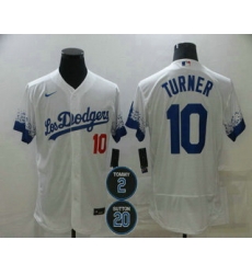 Men Los Angeles Dodgers 10 Justin Turner White 2 20 Patch City Connect Flex Base Stitched Jersey Men Los Angeles Dodgers 10 Justin Turner White 2 20 Patch City Connect Flex Base Stitched Jersey