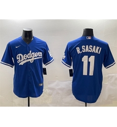 Men Los Angeles Dodgers 11 Roki Sasaki Royal Cool Base Stitched Baseball Jersey Men Los Angeles Dodgers 11 Roki Sasaki Royal Cool Base Stitched Baseball Jersey