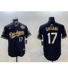 Men Los Angeles Dodgers 17 Shohei Ohtani Black Gold 2024 World Series Champions Cool Base Stitched Baseball Jersey Men Los Angeles Dodgers 17 Shohei Ohtani Black Gold 2024 World Series Champions Cool Base Stitched Baseball Jersey
