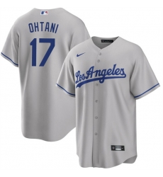 Men Los Angeles Dodgers 17 Shohei Ohtani Grey Cool Base Stitched Jersey Men Los Angeles Dodgers 17 Shohei Ohtani Grey Cool Base Stitched Jersey