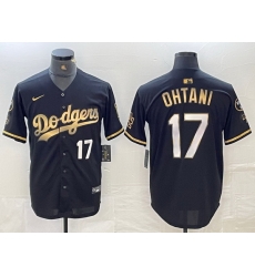 Men Los Angeles Dodgers 17 Shohei Ohtani Number Black Gold Stitched Cool Base Nike Jerseys Men Los Angeles Dodgers 17 Shohei Ohtani Number Black Gold Stitched Cool Base Nike Jerseys