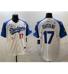 Men Los Angeles Dodgers 17 Shohei Ohtani White Royal 2025 Tokyo Series Limited Stitched Baseball Jersey Men Los Angeles Dodgers 17 Shohei Ohtani White Royal 2025 Tokyo Series Limited Stitched Baseball Jersey