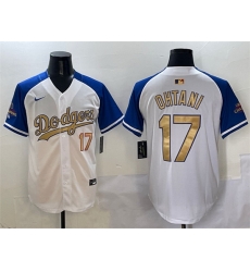 Men Los Angeles Dodgers 17 Shohei Ohtani White Royal Gold 2024 World Series Champions Vapor Limited Stitched Baseball Jersey Men Los Angeles Dodgers 17 Shohei Ohtani White Royal Gold 2024 World Series Champions Vapor Limited Stitched Baseball Jersey