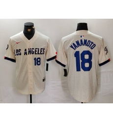 Men Los Angeles Dodgers 18 Yoshinobu Yamamoto Cream Stitched Baseball Jersey 1 Men Los Angeles Dodgers 18 Yoshinobu Yamamoto Cream Stitched Baseball Jersey 1