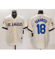 Men Los Angeles Dodgers 18 Yoshinobu Yamamoto Cream Stitched Baseball Jersey Men Los Angeles Dodgers 18 Yoshinobu Yamamoto Cream Stitched Baseball Jersey