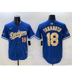 Men Los Angeles Dodgers 18 Yoshinobu Yamamoto Royal 2025 Gold Collection Limited Stitched Baseball Jersey Men Los Angeles Dodgers 18 Yoshinobu Yamamoto Royal 2025 Gold Collection Limited Stitched Baseball Jersey