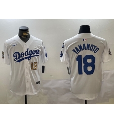 Men Los Angeles Dodgers 18 Yoshinobu Yamamoto White 2024 World Series With Fernando Memorial Patch Home Limited Stitched Baseball Jersey 2 Men Los Angeles Dodgers 18 Yoshinobu Yamamoto White 2024 World Series With Fernando Memorial Patch Home Limited Stitched Baseball Jersey 2