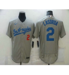 Men Los Angeles Dodgers 2 Tommy Lasorda Grey Stitched MLB Flex Base Nike Jersey Men Los Angeles Dodgers 2 Tommy Lasorda Grey Stitched MLB Flex Base Nike Jersey