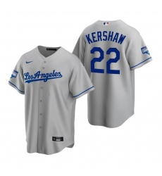 Men Los Angeles Dodgers 22 Clayton Kershaw Gray 2020 World Series Champions Road Replica Jersey Men Los Angeles Dodgers 22 Clayton Kershaw Gray 2020 World Series Champions Road Replica Jersey