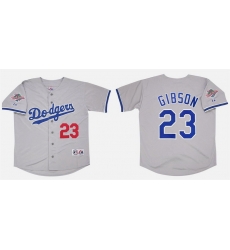 Men Los Angeles Dodgers 23 Kirk Gibson Gray 1988 World Series Stitched Baseball Jersey Men Los Angeles Dodgers 23 Kirk Gibson Gray 1988 World Series Stitched Baseball Jersey