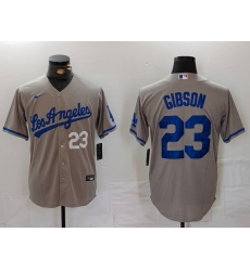 Men Los Angeles Dodgers 23 Kirk Gibson Grey Cool Base Stitched Baseball Jersey 1 Men Los Angeles Dodgers 23 Kirk Gibson Grey Cool Base Stitched Baseball Jersey 1
