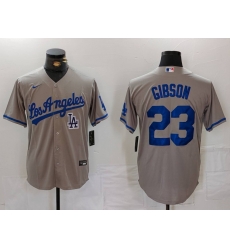 Men Los Angeles Dodgers 23 Kirk Gibson Grey Cool Base Stitched Baseball Jersey 6 Men Los Angeles Dodgers 23 Kirk Gibson Grey Cool Base Stitched Baseball Jersey 6