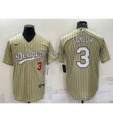 Men Los Angeles Dodgers 3 Chris Taylor Cream Cool Base Stitched Jersey Men Los Angeles Dodgers 3 Chris Taylor Cream Cool Base Stitched Jersey