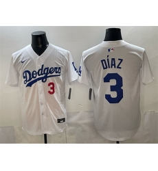 Men Los Angeles Dodgers 3 Edwin D EDaz White 2025 Limited Stitched Baseball Jersey