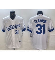 Men Los Angeles Dodgers 31 Tyler Glasnow White City Connect Cool Base Stitched Baseball Jersey Men Los Angeles Dodgers 31 Tyler Glasnow White City Connect Cool Base Stitched Baseball Jersey