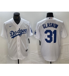 Men Los Angeles Dodgers 31 Tyler Glasnow White Cool Base Stitched Baseball Jersey Men Los Angeles Dodgers 31 Tyler Glasnow White Cool Base Stitched Baseball Jersey