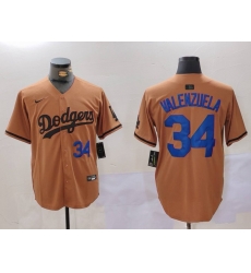 Men Los Angeles Dodgers 34 Fernando Valenzuela Brown Cool Base Stitched Baseball Jersey Men Los Angeles Dodgers 34 Fernando Valenzuela Brown Cool Base Stitched Baseball Jersey