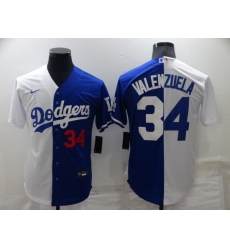 Men Los Angeles Dodgers 34 Toro Valenzuela White Blue Split Cool Base Stitched Baseball Jerseys Men Los Angeles Dodgers 34 Toro Valenzuela White Blue Split Cool Base Stitched Baseball Jerseys