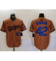Men Los Angeles Dodgers 42 Jackie Robinson Brown Cool Base Stitched Baseball Jersey Men Los Angeles Dodgers 42 Jackie Robinson Brown Cool Base Stitched Baseball Jersey