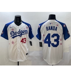 Men Los Angeles Dodgers 43 Anthony Banda White Royal 2025 Tokyo Series Limited Stitched Baseball Jersey Men Los Angeles Dodgers 43 Anthony Banda White Royal 2025 Tokyo Series Limited Stitched Baseball Jersey