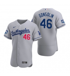 Men Los Angeles Dodgers 46 Tony Gonsolin Gray 2020 World Series Champions Road Flex Base Jersey Men Los Angeles Dodgers 46 Tony Gonsolin Gray 2020 World Series Champions Road Flex Base Jersey