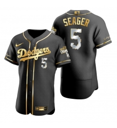 Men Los Angeles Dodgers 5 Corey Seager Black 2020 World Series Champions Gold Edition Jersey Men Los Angeles Dodgers 5 Corey Seager Black 2020 World Series Champions Gold Edition Jersey