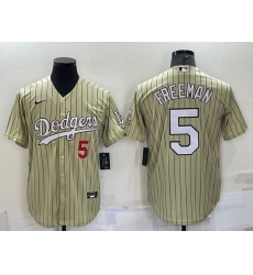 Men Los Angeles Dodgers 5 Freddie Freeman Cream Cool Base Stitched Jersey Men Los Angeles Dodgers 5 Freddie Freeman Cream Cool Base Stitched Jersey