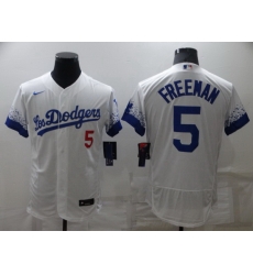 Men Los Angeles Dodgers 5 Freddie Freeman White City Connect Flex Base Stitched jersey Men Los Angeles Dodgers 5 Freddie Freeman White City Connect Flex Base Stitched jersey