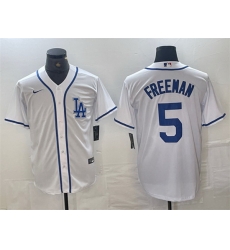 Men Los Angeles Dodgers 5 Freddie Freeman White Cool Base Stitched Baseball Jersey Men Los Angeles Dodgers 5 Freddie Freeman White Cool Base Stitched Baseball Jersey
