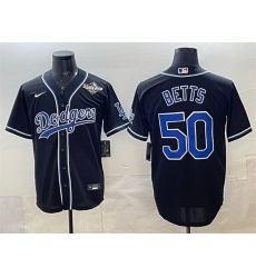 Men Los Angeles Dodgers 50 Mookie Betts Black Fashion 2025 World Series Cool Base Stitched Baseball Jersey Men Los Angeles Dodgers 50 Mookie Betts Black Fashion 2025 World Series Cool Base Stitched Baseball Jersey