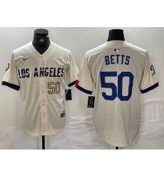 Men Los Angeles Dodgers 50 Mookie Betts Cream Stitched Baseball Jersey 1 Men Los Angeles Dodgers 50 Mookie Betts Cream Stitched Baseball Jersey 1
