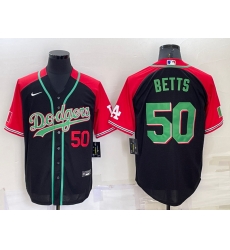 Men Los Angeles Dodgers 50 Mookie Betts Red Black Cool Base Stitched Baseball Jersey Men Los Angeles Dodgers 50 Mookie Betts Red Black Cool Base Stitched Baseball Jersey