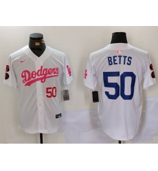 Men Los Angeles Dodgers 50 Mookie Betts White Pink Vin 26 Kobe Patch Stitched Baseball Jersey 1 Men Los Angeles Dodgers 50 Mookie Betts White Pink Vin 26 Kobe Patch Stitched Baseball Jersey 1