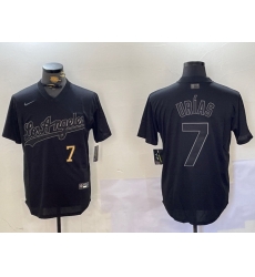 Men Los Angeles Dodgers 7 Black Cool Base Stitched Baseball Jersey Men Los Angeles Dodgers 7 Black Cool Base Stitched Baseball Jersey