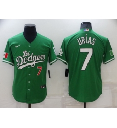 Men Los Angeles Dodgers 7 Julio Urias Green Stitched Baseball jersey Men Los Angeles Dodgers 7 Julio Urias Green Stitched Baseball jersey