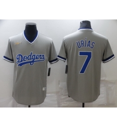 Men Los Angeles Dodgers 7 Julio Urias Grey Stitched Baseball jersey Men Los Angeles Dodgers 7 Julio Urias Grey Stitched Baseball jersey