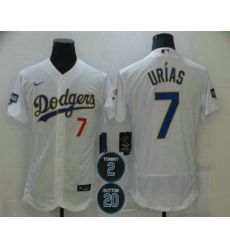Men Los Angeles Dodgers 7 Julio Urias White Gold 2 20 Patch Stitched MLB Flex Base Nike Jersey Men Los Angeles Dodgers 7 Julio Urias White Gold 2 20 Patch Stitched MLB Flex Base Nike Jersey