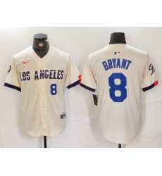 Men Los Angeles Dodgers 8 Kobe Bryant Cream Stitched Baseball Jersey 4 Men Los Angeles Dodgers 8 Kobe Bryant Cream Stitched Baseball Jersey 4
