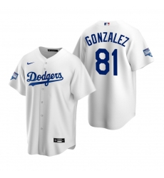 Men Los Angeles Dodgers 81 Victor Gonzalez White 2020 World Series Champions Replica Jersey Men Los Angeles Dodgers 81 Victor Gonzalez White 2020 World Series Champions Replica Jersey