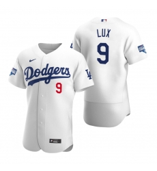 Men Los Angeles Dodgers 9 Gavin Lux White 2020 World Series Champions Flex Base Jersey Men Los Angeles Dodgers 9 Gavin Lux White 2020 World Series Champions Flex Base Jersey