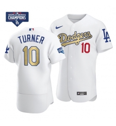 Men Los Angeles Dodgers Justin Turner 10 Gold Program White Flex Base Stitched Jersey Men Los Angeles Dodgers Justin Turner 10 Gold Program White Flex Base Stitched Jersey